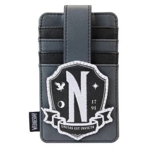 NEW WITH TAGS Loungefly Wednesday Addams Nevermore Cardholder Wallet EXCLUSIVE - Picture 1 of 3