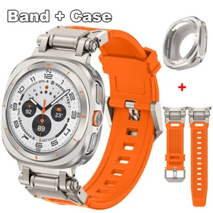Funda protectora de metal para reloj Samsung Galaxy Ultra 47 mm correa de silicona - Imagen 1 de 23