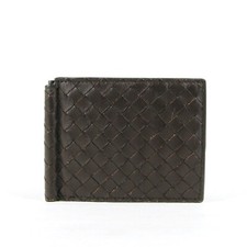 Bottega Veneta Brown Intrecciato Woven Leather Wallet w/Money Clip 390877 2040