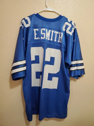 🏈 EMMITT SMITH #22 DALLAS COWBOYS TEAM NIKE NFL FOOTBALL JERSEY LARGE W/FLAW Cover