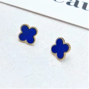 2025 Four-leaf Clover Fashion Hoop Earrings Temperament 18 k vergoldet - Bild 1 von 20