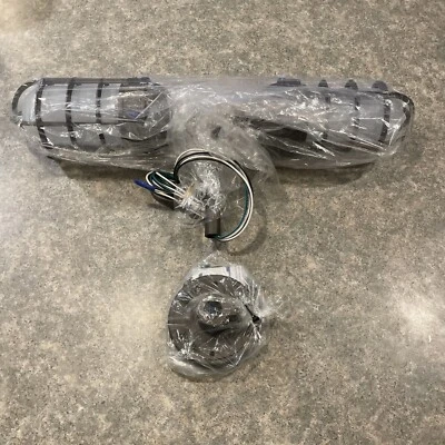 BARN LIGHT ATOMIC TOPLESS DOUBLE INDUSTRIAL GUARD WALL SCONCE OIL RUBBED BRONZE - Image 1 of 4