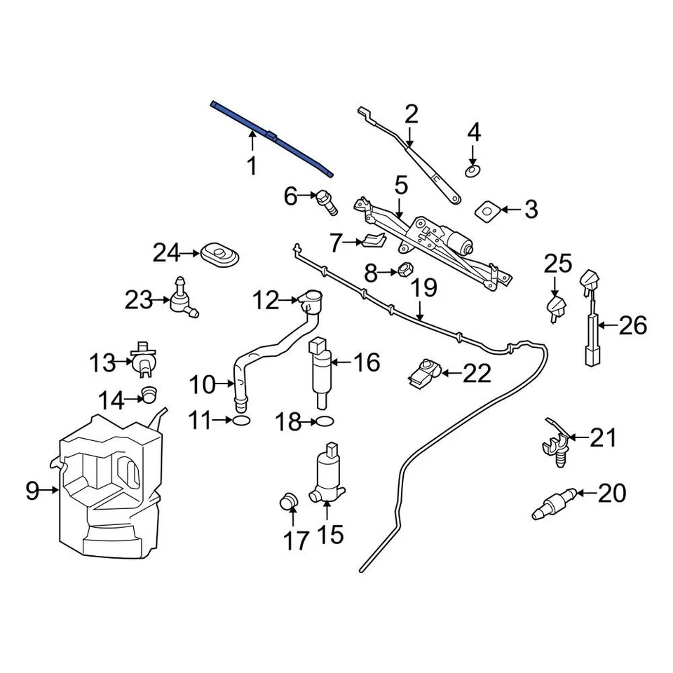 For Volvo S60 Cross Country 2016-2018 Volvo 32341318 Front Wiper Blade Foto 1 de 4
