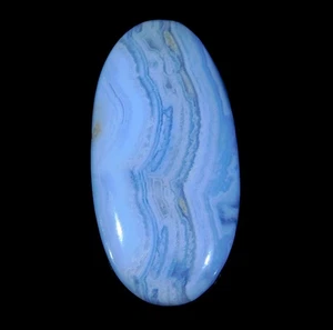 30, kt natürlicher blauer Spitzenachat oval Cabochon loser Edelstein 35 x 17 x 6 mm CD = 314 - Bild 1 von 7