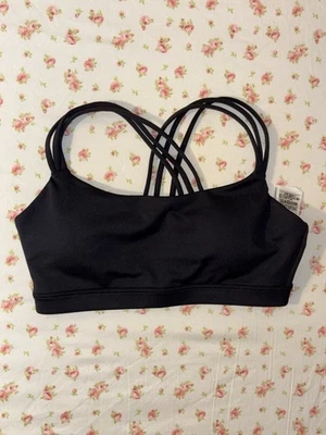 Sutiã esportivo feminino GapFit Eclipse - XS almofadas removíveis pretas com tiras* usado* - Imagem 1 de 4