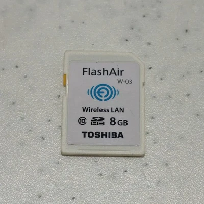 TOSHIBA W-03 FlashAir 8GB Memory Card Wireless Lan SDHC Class10 Made in Japan - Image 1 of 2
