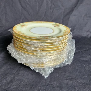 Noritake M Japan 6,5 Zoll Salatteller Goldrand Floral - 12er Set - Bild 1 von 4