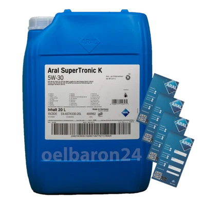 ARAL Super Tronic K SAE 5W-30 20 L +Ölzettel Longlife 3 III VW 507.00 MB 229.52 - Bild 1 von 3