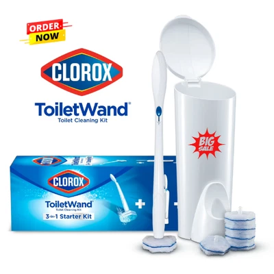 Sistema limpiador de cepillo de inodoro desechable Clorox ToiletWand Foto 1 de 4