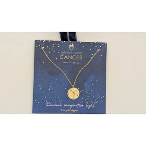 Amado + Inspirado Collar Cáncer Zodiaco Colgante Sumergido Oro 14k - Imagen 1 de 1