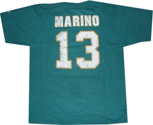 Dan Marino Miami Dolphins Reebok Throwback Pro Style Oversized T Shirt Small - Picture 1 of 5