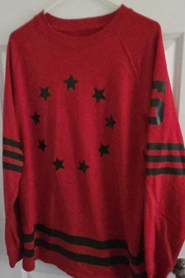 OFFICIAL  BLEECKER & MERCER RED STAR LONG SLEEVE #5 Size Xl Sweatshirt  - Image 1 of 4