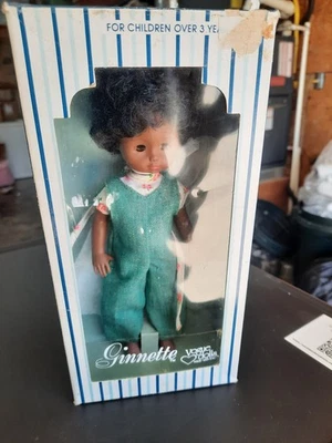 1978 GINNETTE Vogue 黑色 8 英寸可姿势娃娃闭上眼睛可移动膝盖全新带盒 — 第 1/4 张图片