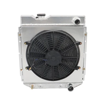 Radiador de aluminio de 3 filas con cubierta de ventilador para Ford 1964-66 Mustang Falcon 60-65 V8 Foto 1 de 4