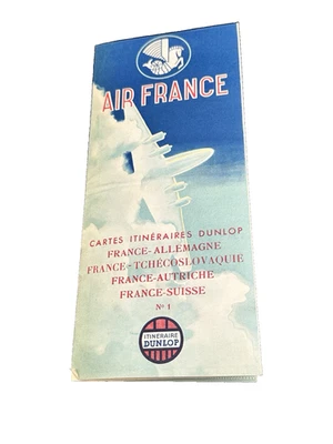 Raro ORIG 1950 AIR FRANCE ITINERARIO mapa de ruta folleto anuncio francés JS Foto 1 de 4