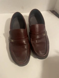 Zapatos Hush Puppies para Hombres 9.5 W Informales Sin Cordones Mocasines Planos Cuero Borgoña - Imagen 1 de 12