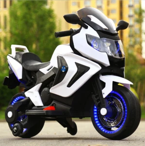 MOTO ELETTRICA PER BAMBINI MOTOCICLETTA 2 POSTI 12V CON USB MP3 LED BIANCO ROSSO - Foto 1 di 22