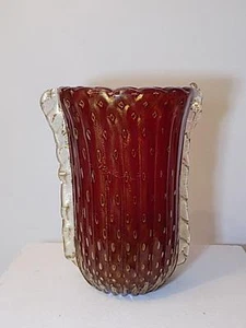 ART GLASS VINTAGE MURANO VASE BAROVIER & TOSO CORODONATO d`ORO DESIGN 20.JHD - Bild 1 von 1