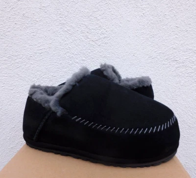 UGG BLACK LAMB SUEDE ANDERS PUMPED UP PLATFORM SLIPPERS, MEN US 11/ EUR 44 ~NEW - Image 1 of 4