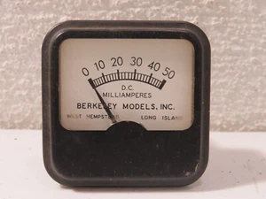 Vintage Berkeley Models 0 - 50 DC Milliamperes Meter West Hempstead Long Island - Picture 1 of 4