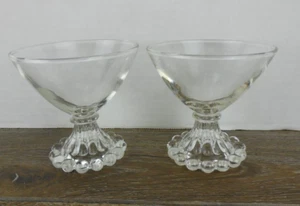2er Set Vintage Anchor Hocking Boopie Sherbet mit Fuß Klarglas - Bild 1 von 4