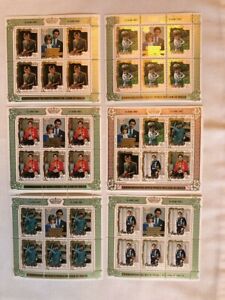Six Blocks of 5 stamps from Penrhyn, commemorating Birth of HRH Prince William