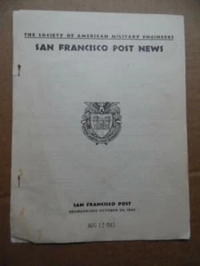1943 Sociedad de Ingenieros Militares Americanos San Francisco Post Noticias Segunda Guerra Mundial De colección - Imagen 1 de 5