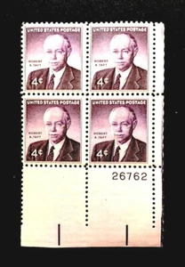 US Postage SC #1161 ROBERT TAFT 1960 Plate block $1.95 Free shipping - Picture 1 of 2