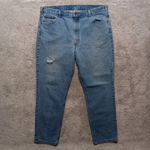 Carhartt Jeans Men's 42x32 Traditional Fit B18-DST Workwear Lightwash Distressed - Picture 1 of 16