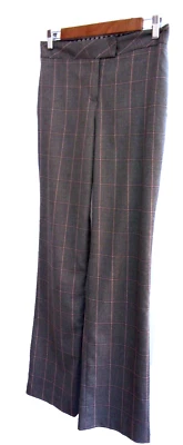 SIGUIENTE Pantalón a Cuadros Sastrería Gris y Rosa Para Mujer Formal Pierna Suelta Bolsillo Talla 6R Foto 1 de 4