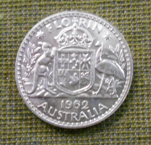 #C41.   UNCIRCULATED  1962  SILVER FLORIN TWO SHILLING COIN - SEE DESCRIPTION - Bild 1 von 2