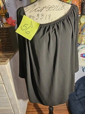 LA Gypsy Black Boho Top Peasant Blouse Plus Size 3x - Image 1 of 4