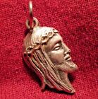 Medal Figural Head of Jesus Christ with Crown of Thorns Silvertone