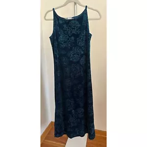 Vintage Y2K 90s Floral Prom Sun Square Neck Fairy Tank MIDI Dress Glitter XS/S - Picture 1 of 6