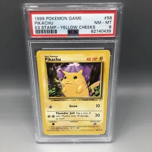 1999 Pokemon Game Pikachu E3 Stamp Yellow Cheeks PSA 8 NM-MT - Picture 1 of 8