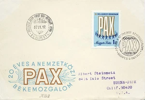 Hungría 1969 #1988 Peace PAX Primer Día Cubierta FDC Envío Adicional a EE. UU. - Imagen 1 de 2