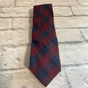 Pendleton 100% Virgin Wool Plaid Tie Navy Red Checkered - Picture 1 of 9