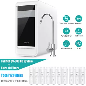 Q3-600 GPD Reverse Osmosis Tankless RO Water Filter System Purifier +10*Filters - Picture 1 of 14