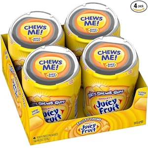 Juicy Fruit Gum 4er Pack Original Bubble Gum Kaugummi Großpackung 40 Stück Flasche - Bild 1 von 5