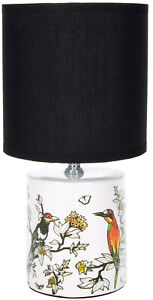 BRUBAKER Tischlampe Asia Style asiatische Keramik Leuchte 30 cm Weiß Schwarz