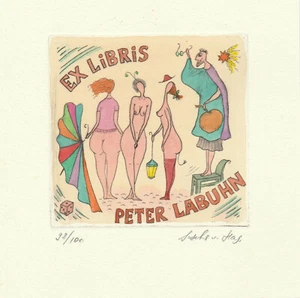 Exlibris - By SASCHA VON HAGEMEISTER - For Peter Labuhn-Judgment of Paris-Signed - Imagen 1 de 1