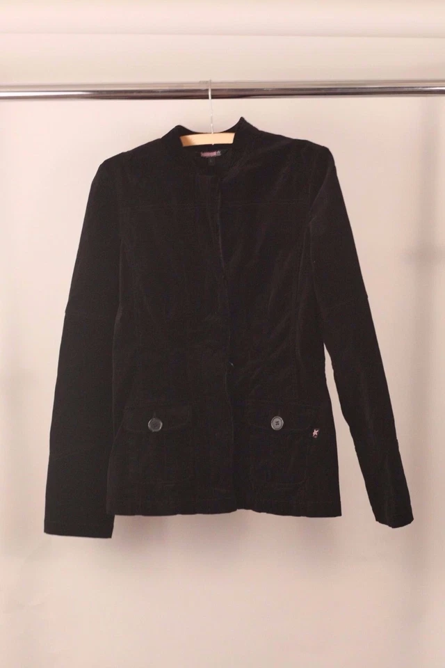 Junior's Bubblegum Suit Jacket Velvet Girls SIZE Large Black Button In Middle EC - Image 1 of 1