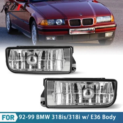 Luces antiniebla para 92-99 BMW E36/M3 serie 3 lente transparente con bombillas H1 55W par Foto 1 de 4