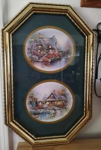 Vintage Syroco Thomas Kinkade Print W/ Gold-Tone Frame Green Background 22"*Read - Picture 1 of 17