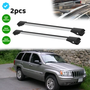 Fit Jeep Grand Cherokee WJ 1999-2005 Roof Rack Cross Bars Silver Carrier Bar 2x - Picture 1 of 16