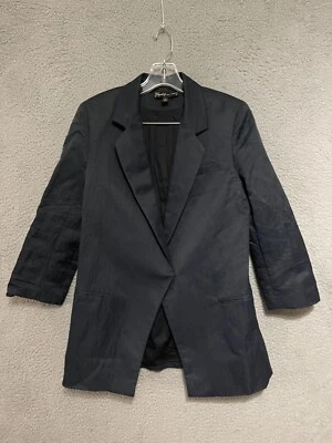 ELIZABETH and JAMES Women’s Blazer Sports Coat Jacket Size 6 Black Adult Nylon - Image 1 of 4