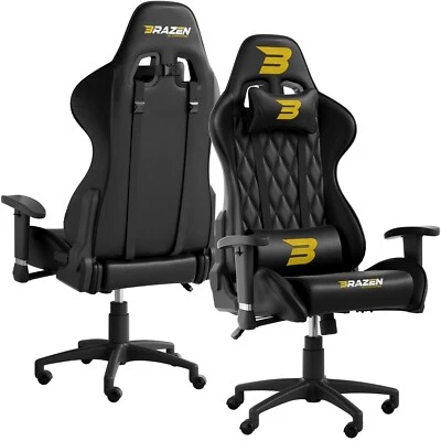 BraZen Venom Esports Elite Computer Office PC Gaming Chair for Adults - Black
