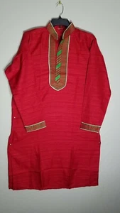 INDISCH/PAKISTANISCH traditionelle ethnische Kleidung Kurta/Schlafanzug für Männer BRUSTUMFANG: 46"KÖRPER: 42" - Bild 1 von 6