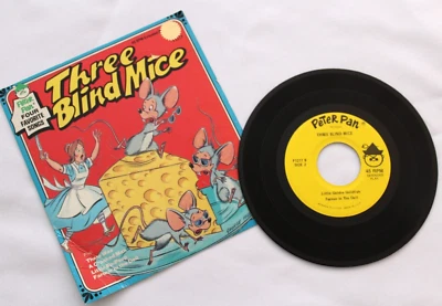 VINTAGE THREE BLIND MICE PETER PAN EP 45RPM 7" VINYL RECORD, PS *QUICK SHIP* Foto 1 de 2