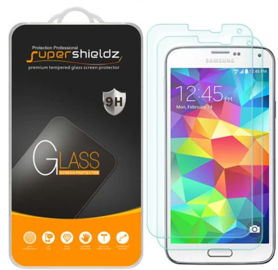 2X Supershieldz Tempered Glass Screen Protector Saver for Samsung Galaxy S5 - Image 1 of 4